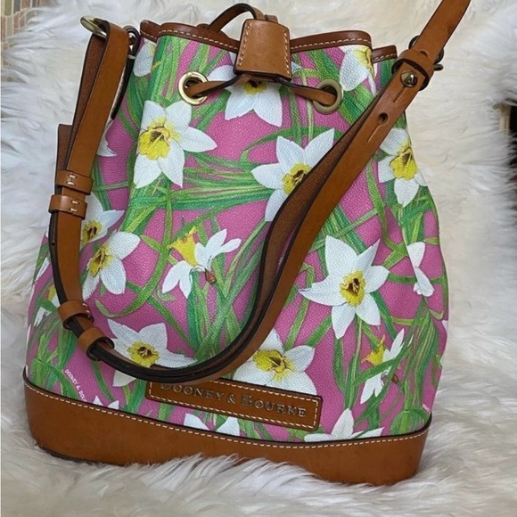 Dooney & Bourke Pink Floral Bucket Bag - Picture 10 of 12